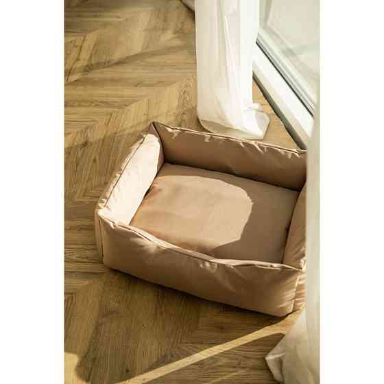 Водоотталкивающий лежак со съемным чехлом и двухсторонней меховой подушкой Incor Бежевый 10041 XXL (110/80/22) Киев