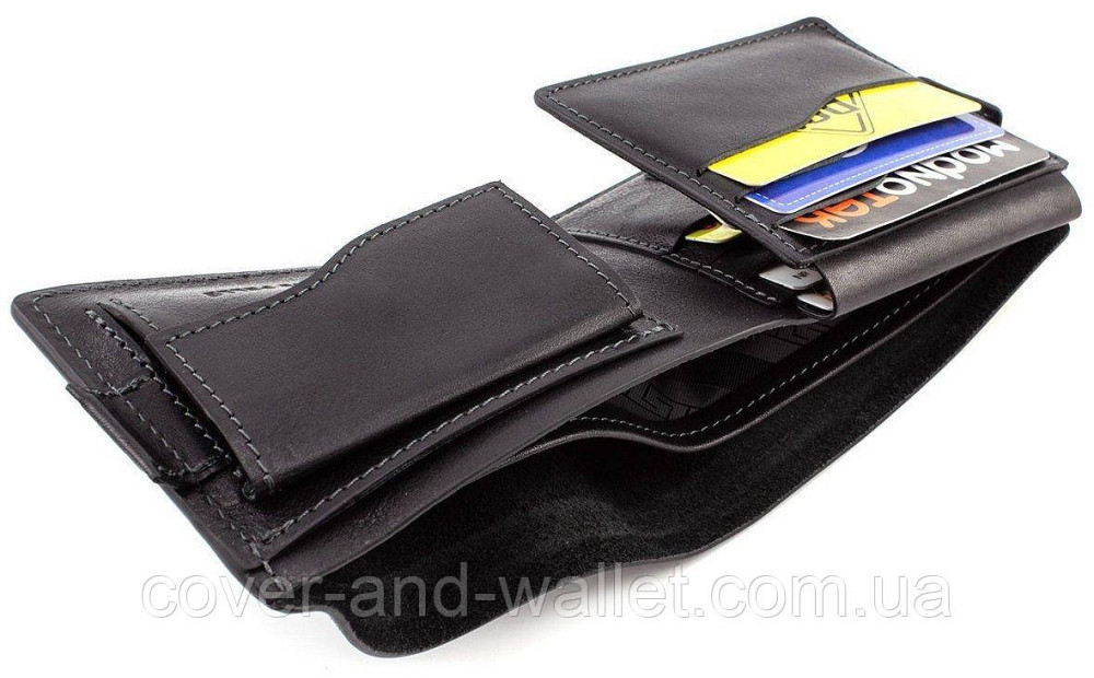 Фірмовий шкіряний чоловічий гаманець на магнітній застібці Grande Pelle Amico Київ - фото 5
