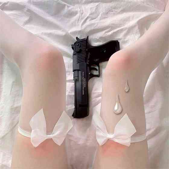 Чулки с бантиком - Белый - XS/S/M (1, 2, 3) – Эротическое бельё Винница