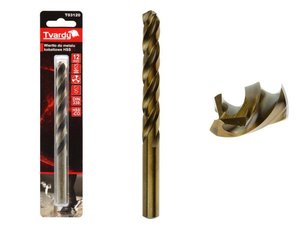 Свердло металу кобальтове "Tvardy" HSS-Co M35 (DIN338) діаметром  12,0мм Київ - фото 1