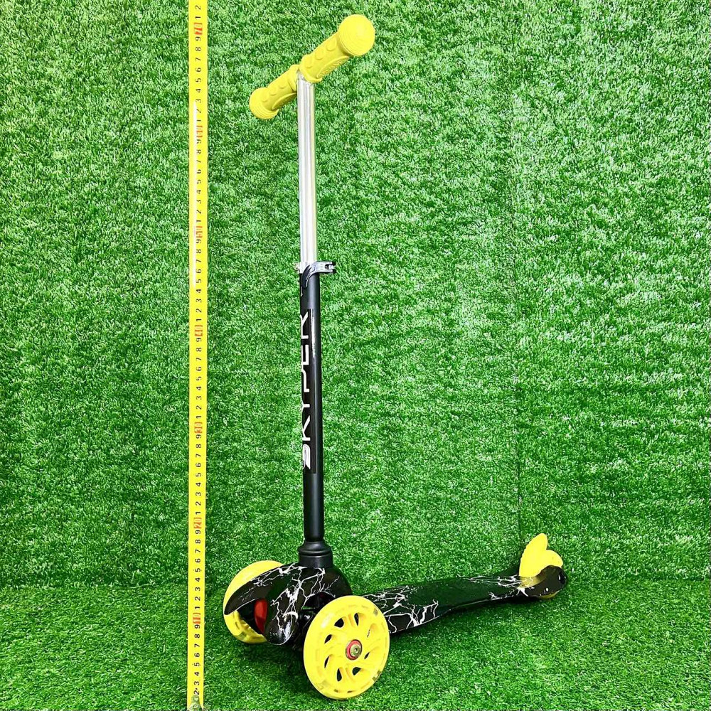 Самокат триколісний Skyper MINI колеса PU 120мм на 2-4 роки Жовто-чорний з принтом (112-70899) Чернигов - изображение 5