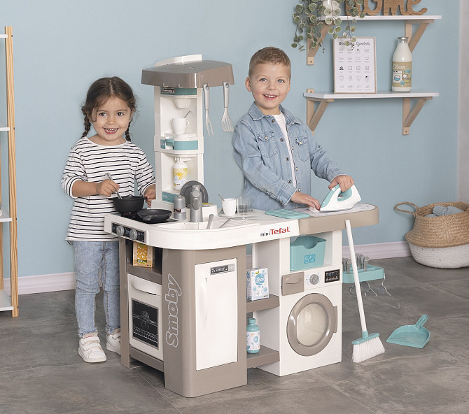 Интерактивная кухня Smoby 2 в 1 Тефаль. Кухня+Прачечная с утюгом и сушкой (311050) Киев - изображение 8