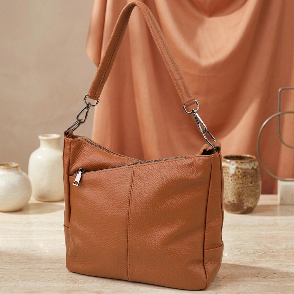 Жіноча сумка на два відділення з натуральної шкіри Vintage 23012 Коричневий Київ - фото 11