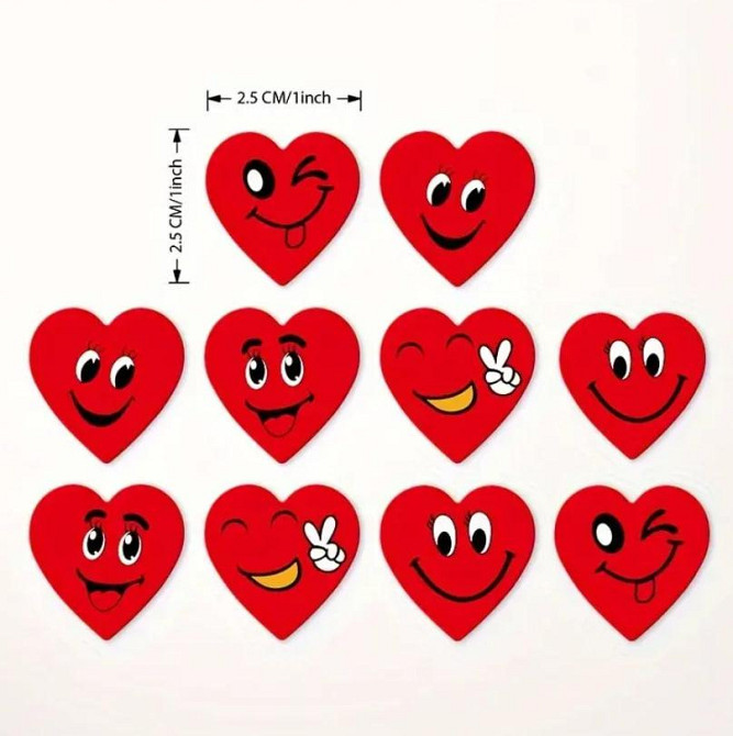 Наклейки-пломбы в форме сердец 500 шт. Киев - изображение 2