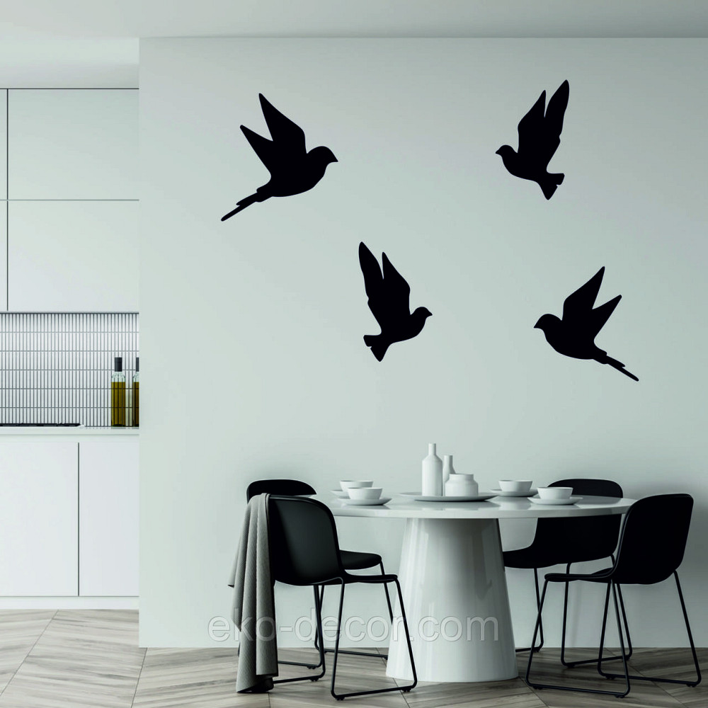 Декоративное настенное Панно «Птичка» Декор на стену(цена за 1шт) 30*27 см, Черный Киев - изображение 5