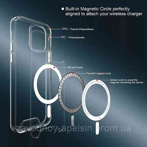 Iphone 15 Прозорий чохол Space MagSafe (TPU+PC) Одеса