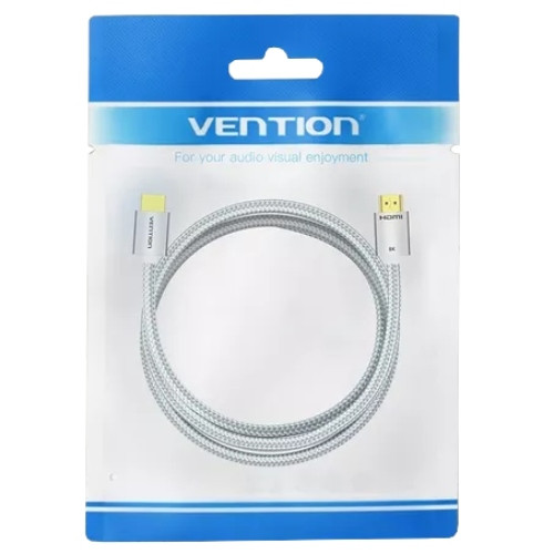 Кабель HDMI M - M, 2.0 м, V2.1, 8K 60Гц обплетення, Silver Metal Type Vention Винница - изображение 2