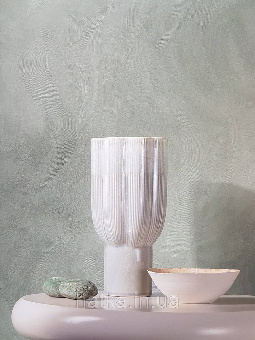 Шпалери вінілові на флізеліні Grandeco Textured vibes 0.53x10 абстракція хвилі м'ятні блідо бірюзові Київ - фото 1