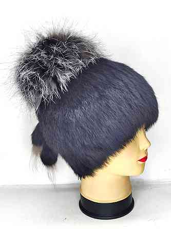 Шапка хутряна жіноча із кролика Аліна Чорний Харків