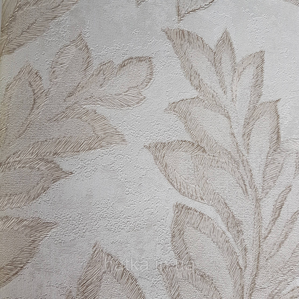 Шпалери метрові вінілові на флізелін 24 Carati Cristiana Masi листя великі бежеві на сірому Київ - фото 1