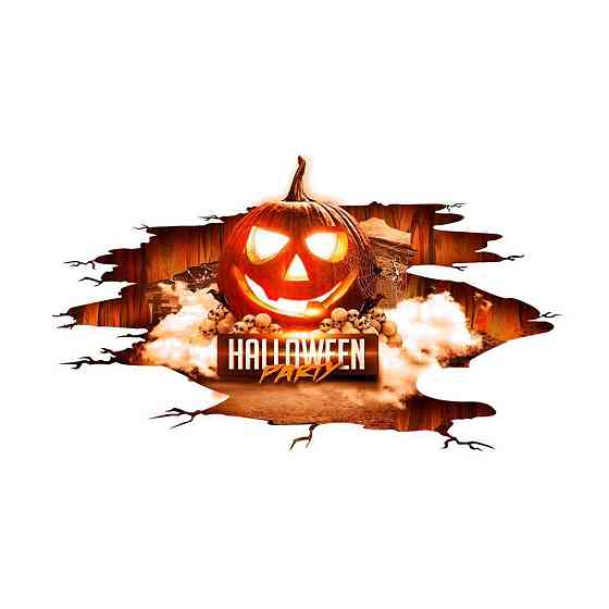 Наклейки на Хэллоуин Halloween Party 140 на 90 см разноцветный Киев