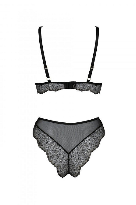 Комплект Passion AMBERLY SET black, S/M, бралет і трусики бразиліана Sex Aura Київ - фото 4