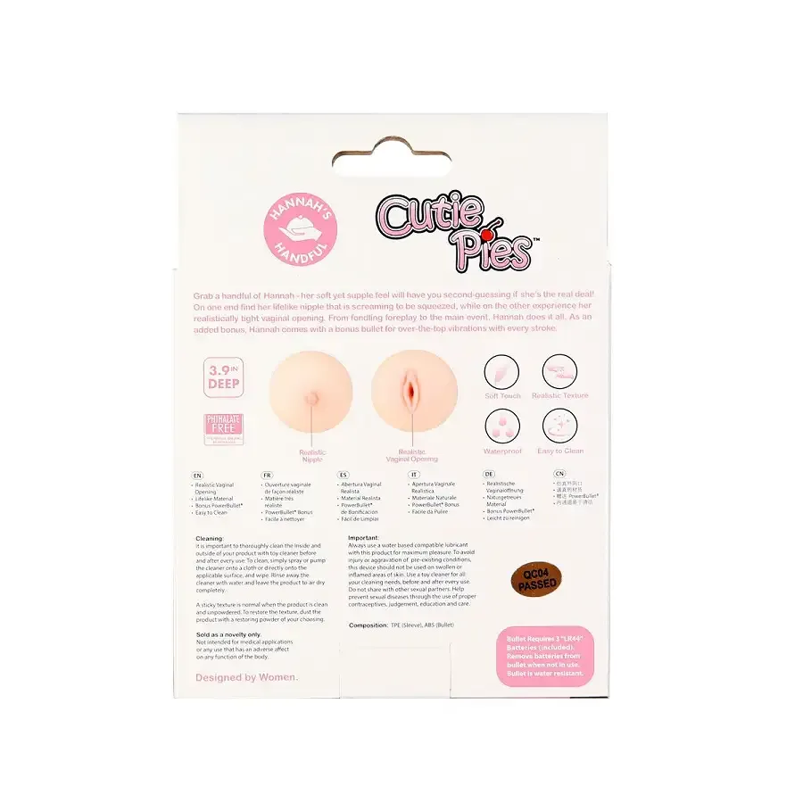 Мастурбатор-груди Cutie Pies Hannah's Handful - Pussy & Boob, глибина 9,9 см, віброкуля в подарунок Львів - фото 8