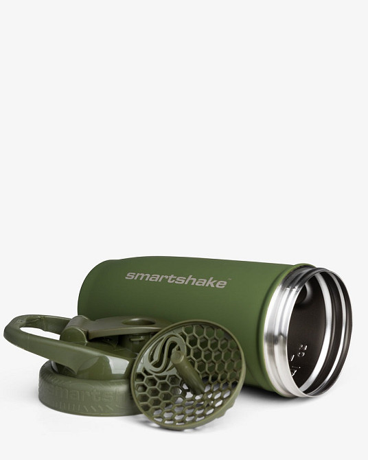 Шейкер спортивний SmartShake металевий Reforce Stainless Steel 30oz/900ml Army Green Каменское - изображение 4