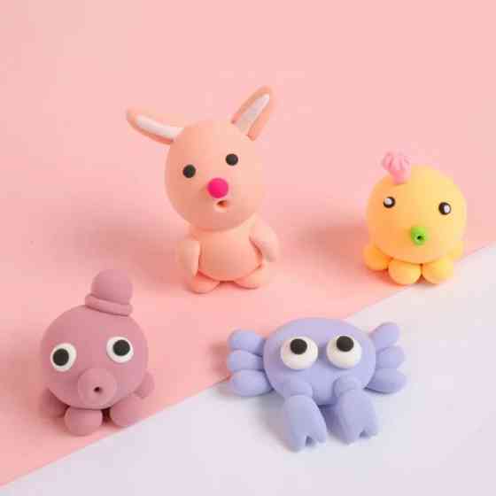 Набор теста пластелин для лепки разноцветная глина для лепки, детский пластилин 12 цветов в контейнере розовый Каменец-Подольский