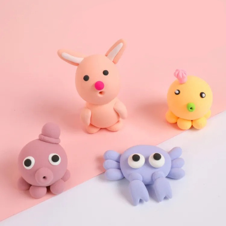 Набір тіста пластелін для ліплення різнокольорова глина для ліплення, дитячий пластилін 12 кольорів у контейнері рожевий Кам'янець-Подільський - фото 6