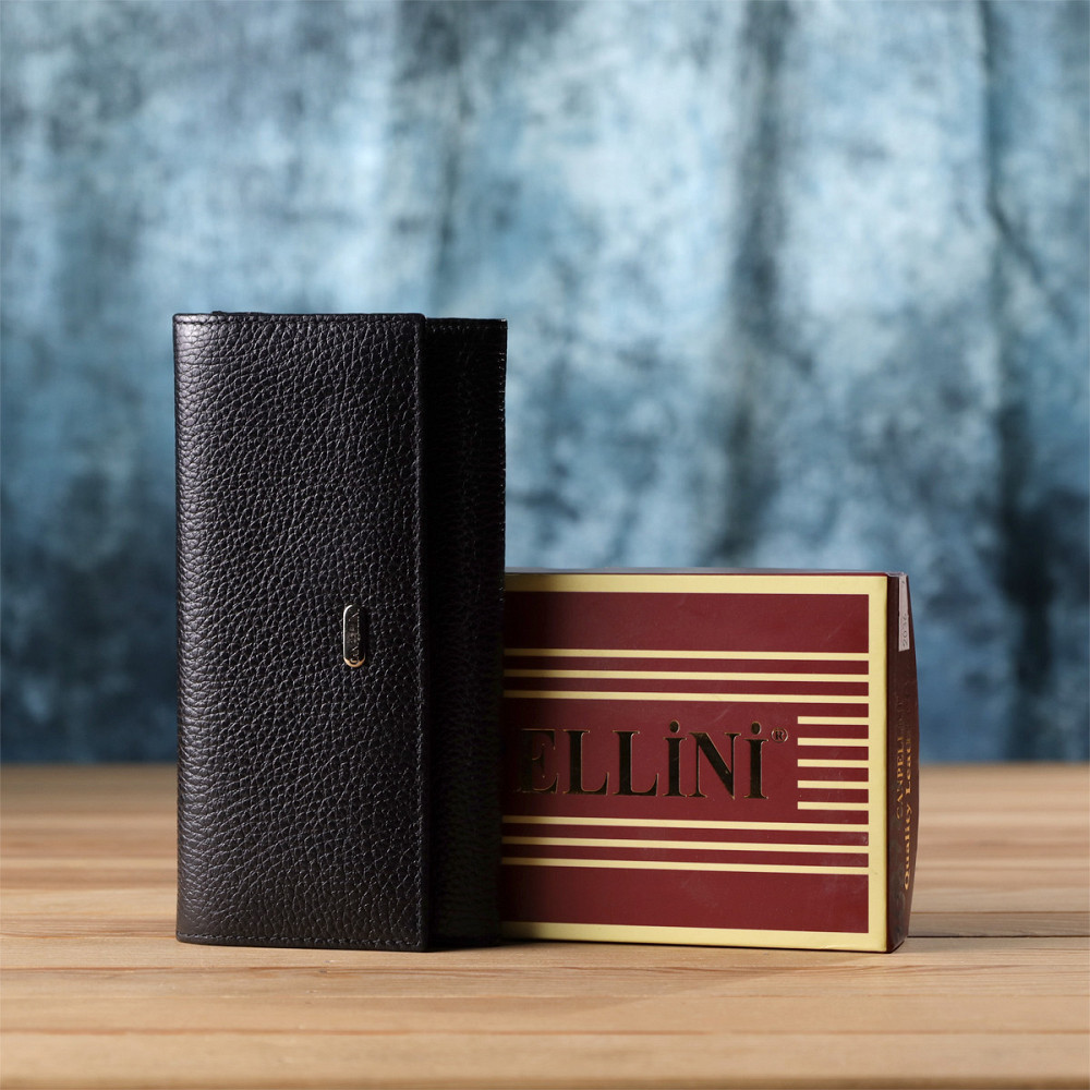 Класичний жіночий гаманець з натуральної шкіри Чорний (CANPELLINI) Київ - фото 4