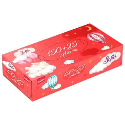 Салфетки косметические Chisto Softa Bunny 2 слоя 150+25 шт. (4823098412441) Винница - изображение 2