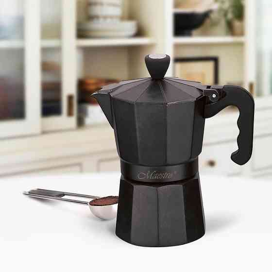 Кавоварка гейзерна 150мл (3 порції) алюмінієва MR-1666-3-BLACK Espresso Moka Maestro Житомир