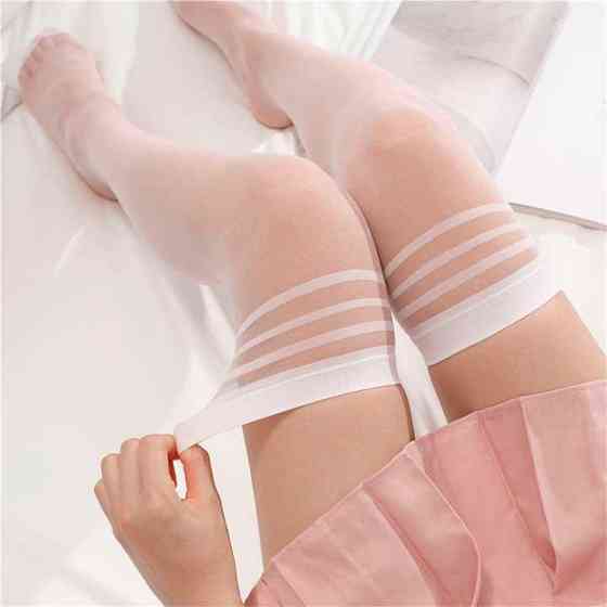Классические чулки - Белый - (1/2/3) XS/S/М – Эротическое бельё Винница