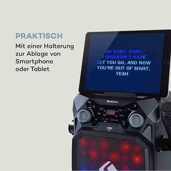 Караоке-система Rockstar LightShow BT USB Line-In/Out 2 x 6,3 мм, чорний (Німеччина, читати опис) Рівне