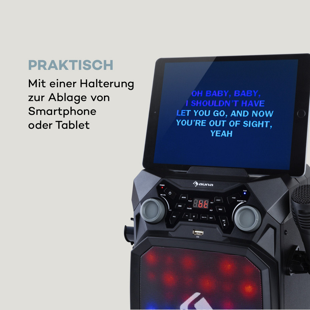 Караоке-система Rockstar LightShow BT USB Line-In/Out 2 x 6,3 мм, черный (Германия, читать описание) Ровно - изображение 3