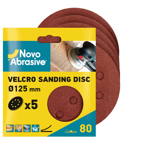 Круг самозачіпний d225мм P100 з отворами GLS5  5 шт/уп NovoAbrasive Житомир - фото 2