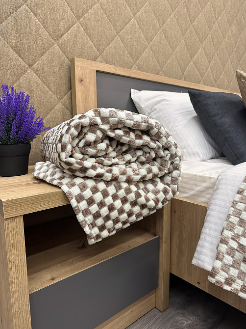 Плед-покривало Шахи 200х210 см (+-5см) Какао з молочним (87-038) Київ - фото 8