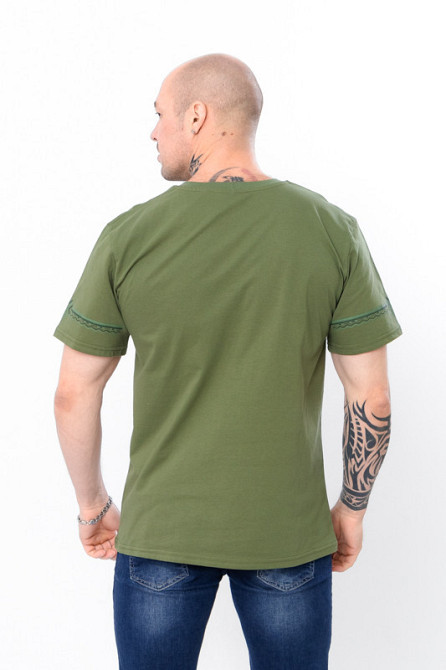 Футболка чоловіча хакі 100% бавовна, топ Київ - фото 4