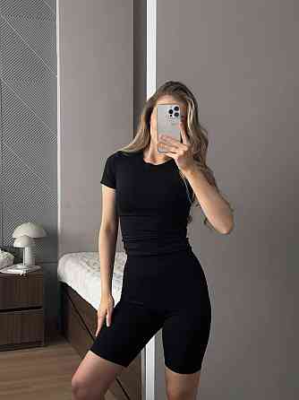 Женские базовые повседневные эластичные велосипедки Рубчик Нейлон Черный, 44/46 Одесса