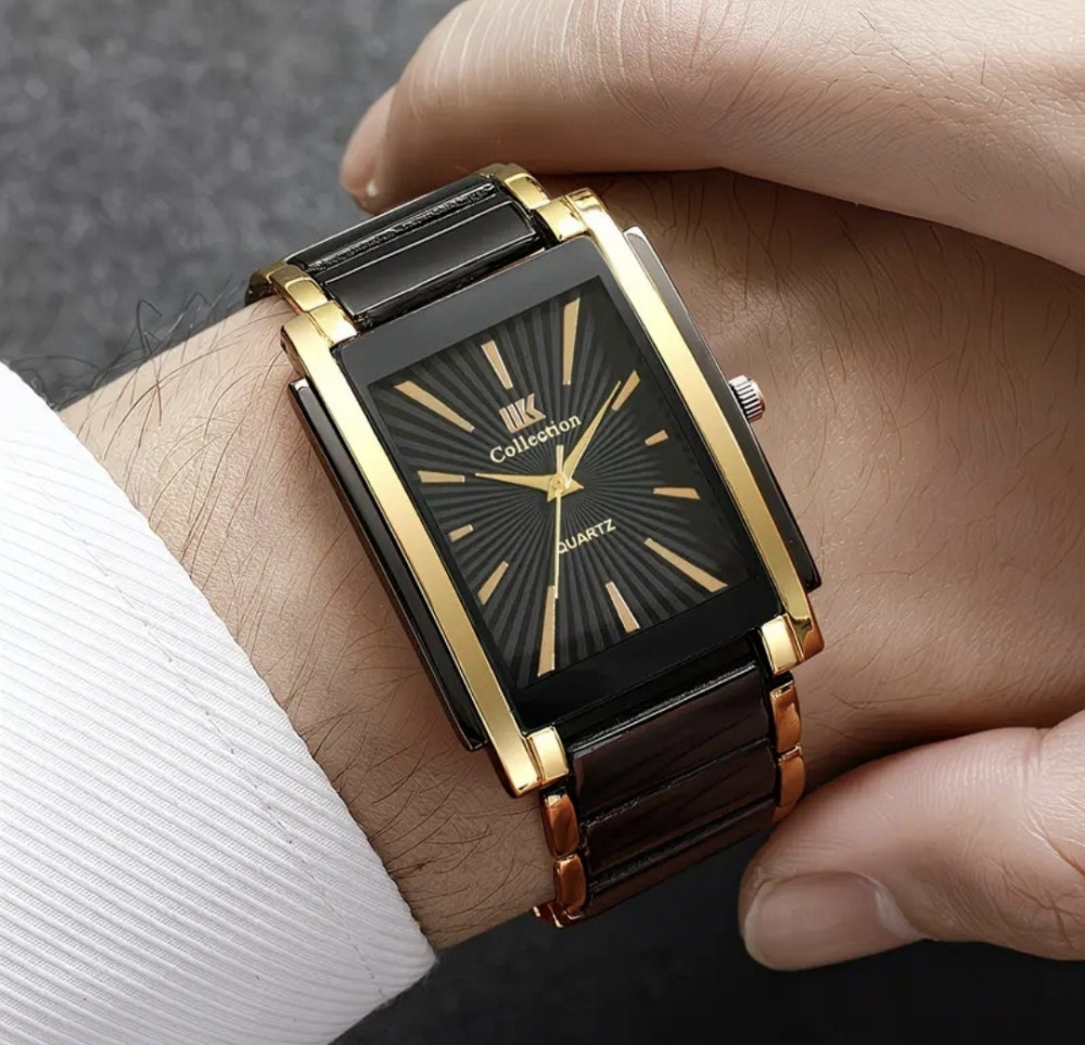 Чорний із золотистим чоловічий годинник Чорний Смела - изображение 5