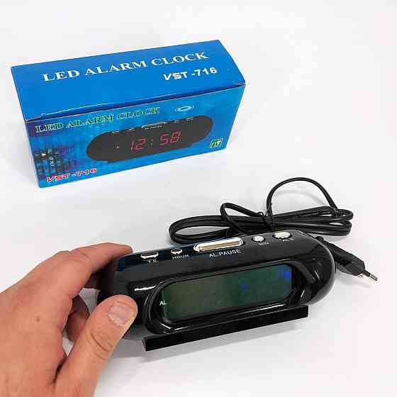 Настільний годинник led на батарейках VST-716-2, Настільний годинник з NL-168 автоматичною підсвіткою Київ