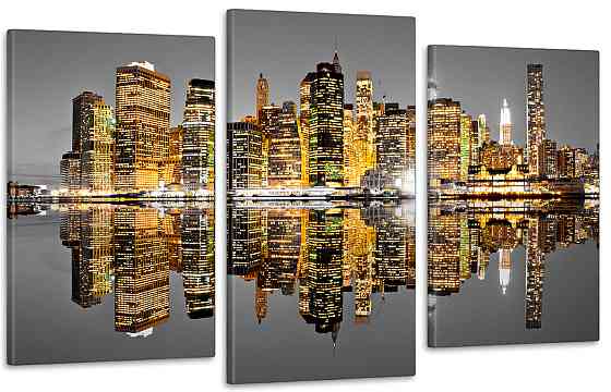 Модульна картина у вітальню/ спальню Місто в ночі Art-735_3 Київ