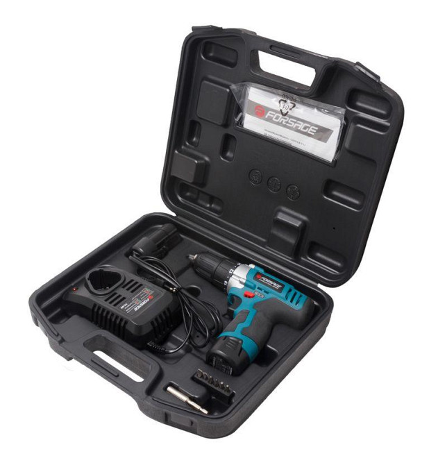 Шуруповерт акумуляторний 10.8V, 1.5Ah, 22Nm, патрон 0.8-10мм, (2шт LI-ion акумулятор) (в кейсі) Forsage Одеса - фото 2