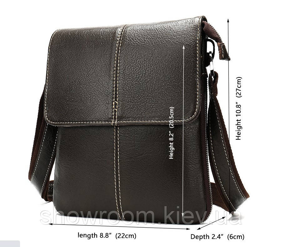 Чоловіча шкіряна сумка Leather Collection (372) khaki Київ - фото 2