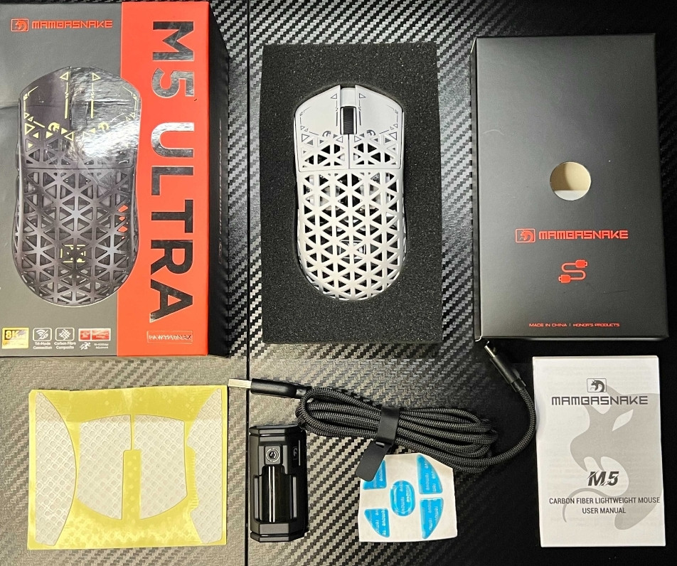 NEW‼️Mambasnake M5 Ultra White игровая мышка из карбона PAW3950MAX‼️ Харків - фото 5