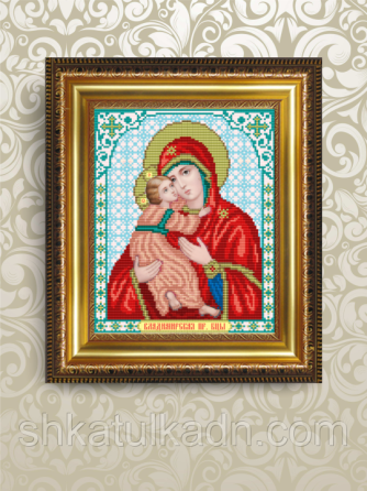 Схема для вишивки бісером Ікона Володимирська Дніпро