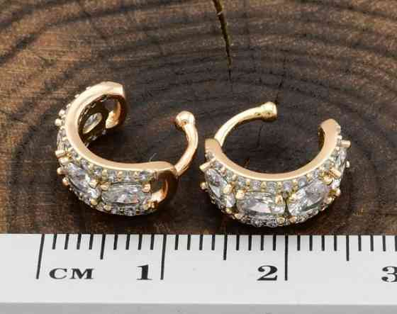 Серьги Xuping обманки 27157, размер 12*6мм, вес 2г, позолота 18К Киев