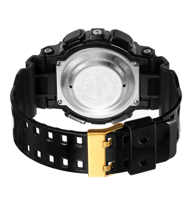 Мужские наручные спортивные часы Skmei 2081 Черный с золотом /Черный Винница - изображение 5