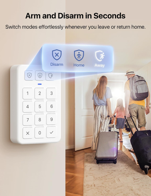 Умная сигнализация X-Sense AS08 Wi-Fi 2.4 ГГц, 8 элементов, 4 датчика дверей, 2 датчика движения, сирена 100 дБ, Alexa Киев - изображение 5