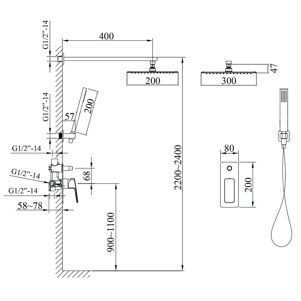 Душова система вбудована TOPAZ SARDINIA TSG 08205-G-H20-BL Тернопіль - фото 7