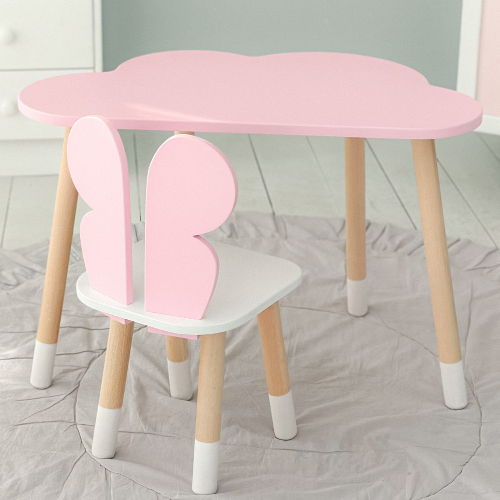Красивый столик и стульчик для ребенка комплект мебели для учебы и фантазий Стол тучка и стул бабочка Киев - изображение 5