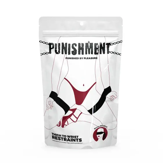 Фіксатори для руки і стегна Punishment - Thigh to Wrist Restraints - Black Львів
