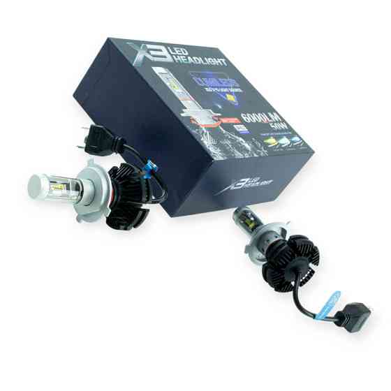 Автолампа H4 12V-24V X3 6000K 6000L 50W радиатор Optimal-L LED Мукачево