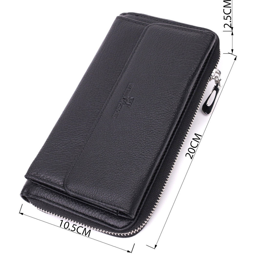 Функциональный кошелек-клатч унисекс из натуральной кожи ST Leather 22529 Черный Киев - изображение 8