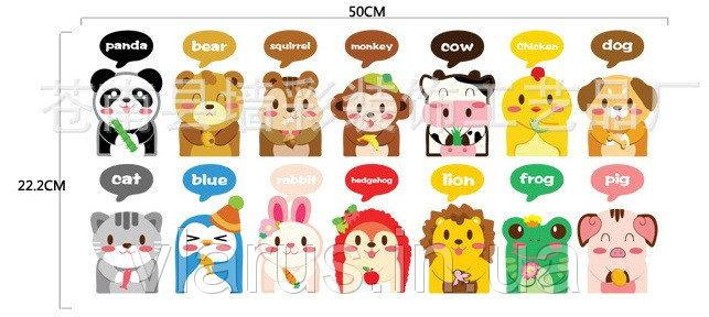 Дитяча наклейка на стіну Звірятка англійською мовою Київ - фото 6