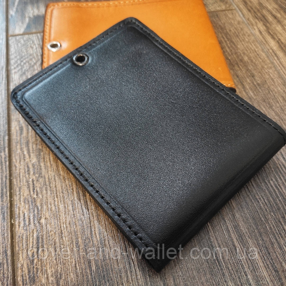 Шкіряна обкладинка на посвідчення Укрзалізниця чорного кольору Київ - фото 4