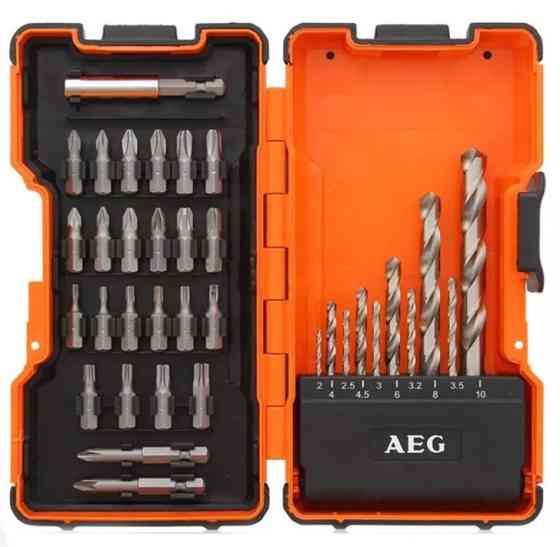 Набір біт та свердл по металу AEG (35шт), пластиковий кейс Одеса