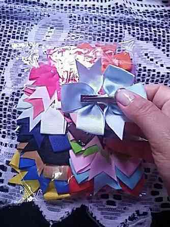 Дитяча заколка-бантик чорна, 1шт., розмір бантика 8см Київ