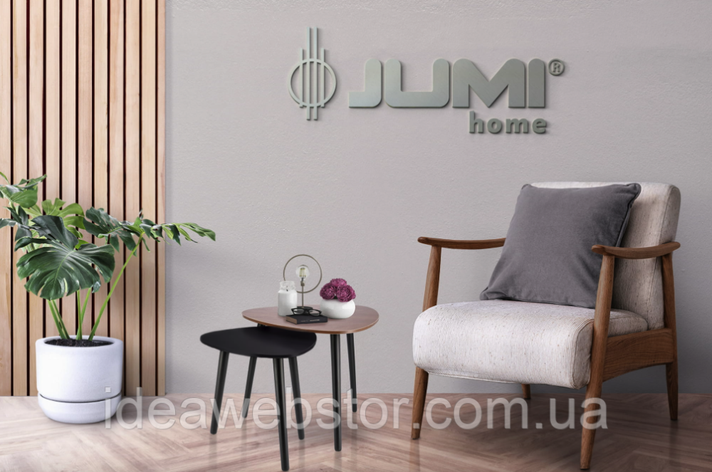 Комплект журнальных столиков Jumi Sinsey коричнево черный набор приставных столиков для гостиной спальни дома в современном стиле Киев - изображение 16